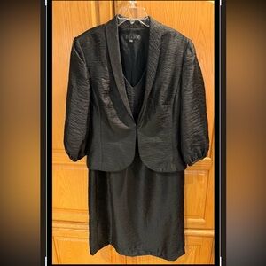 Zelda Vintage Black Sleeveless Midi Dress & Bolero Jacket Size 14
